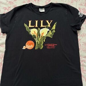 Port and Company Black Graphic T-shirt with Lily